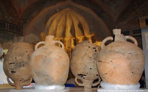 Early Byzantine Amphorae, Demokratias Station - Credit: Greek Ministry of Culture