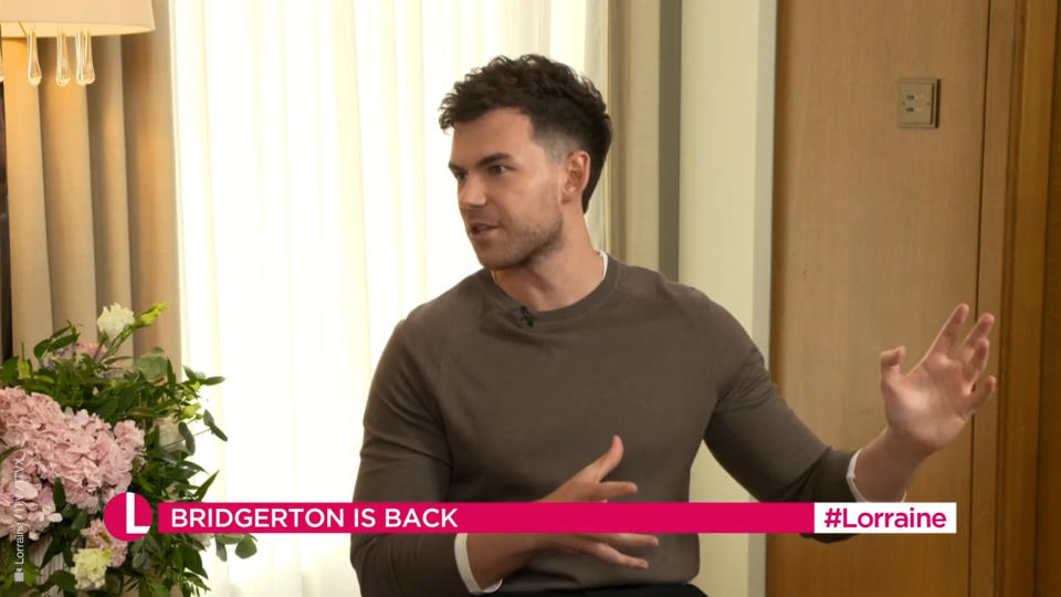 Luke Newton spoke about his role in Bridgerton. (ITV screengrab)