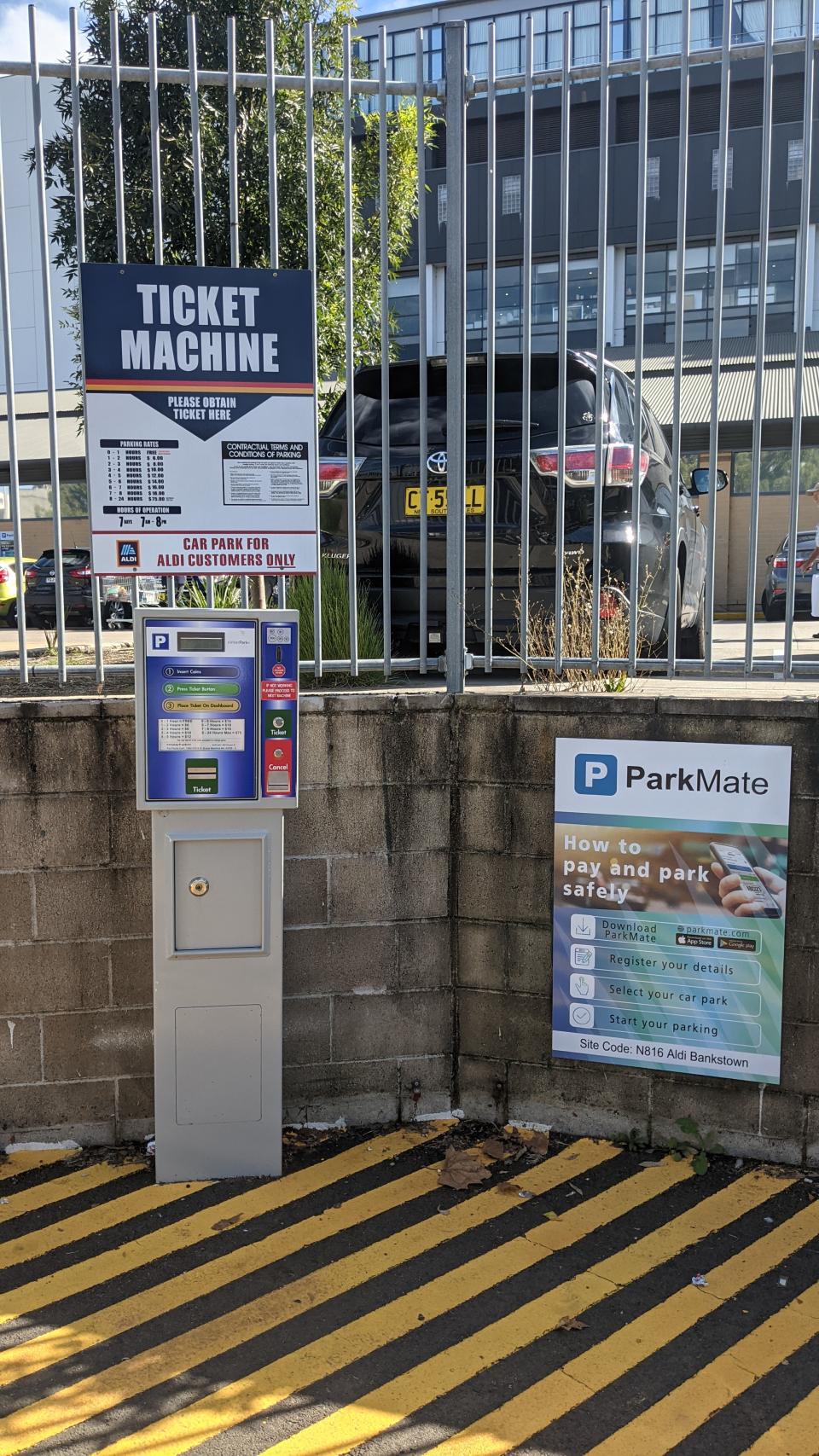 This is one of five machines at the Bankstown Aldi that George Balamoan refused to purchase a ticket from. Source: Supplied