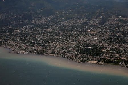 An aerial view as Hurricane Matthew approaches in Port-au-Prince, Haiti, October 2, 2016. REUTERS/Carlos Garcia Rawlins