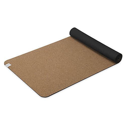 10) Gaiam Cork Yoga Mat with Non-Toxic Rubber Backing