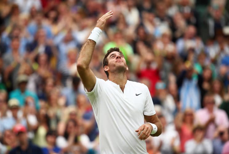 Juan Martin del Potro upset Stan Wawrinka at Wimbledon Friday. (Getty)