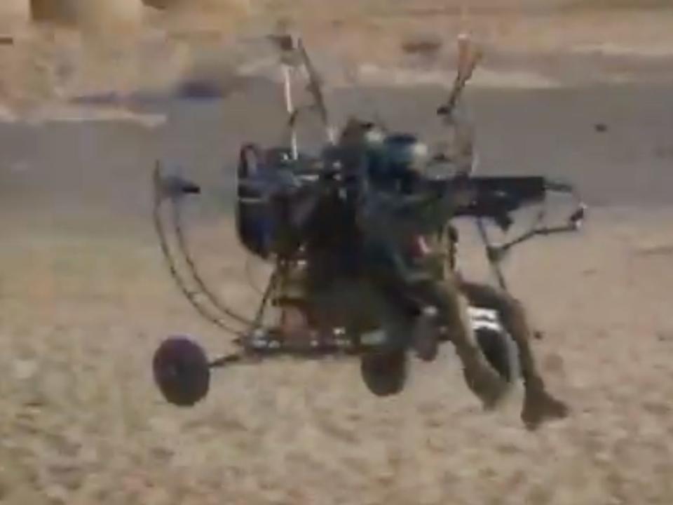 Hamas published video footage of their fighters taking off on the paragliders.