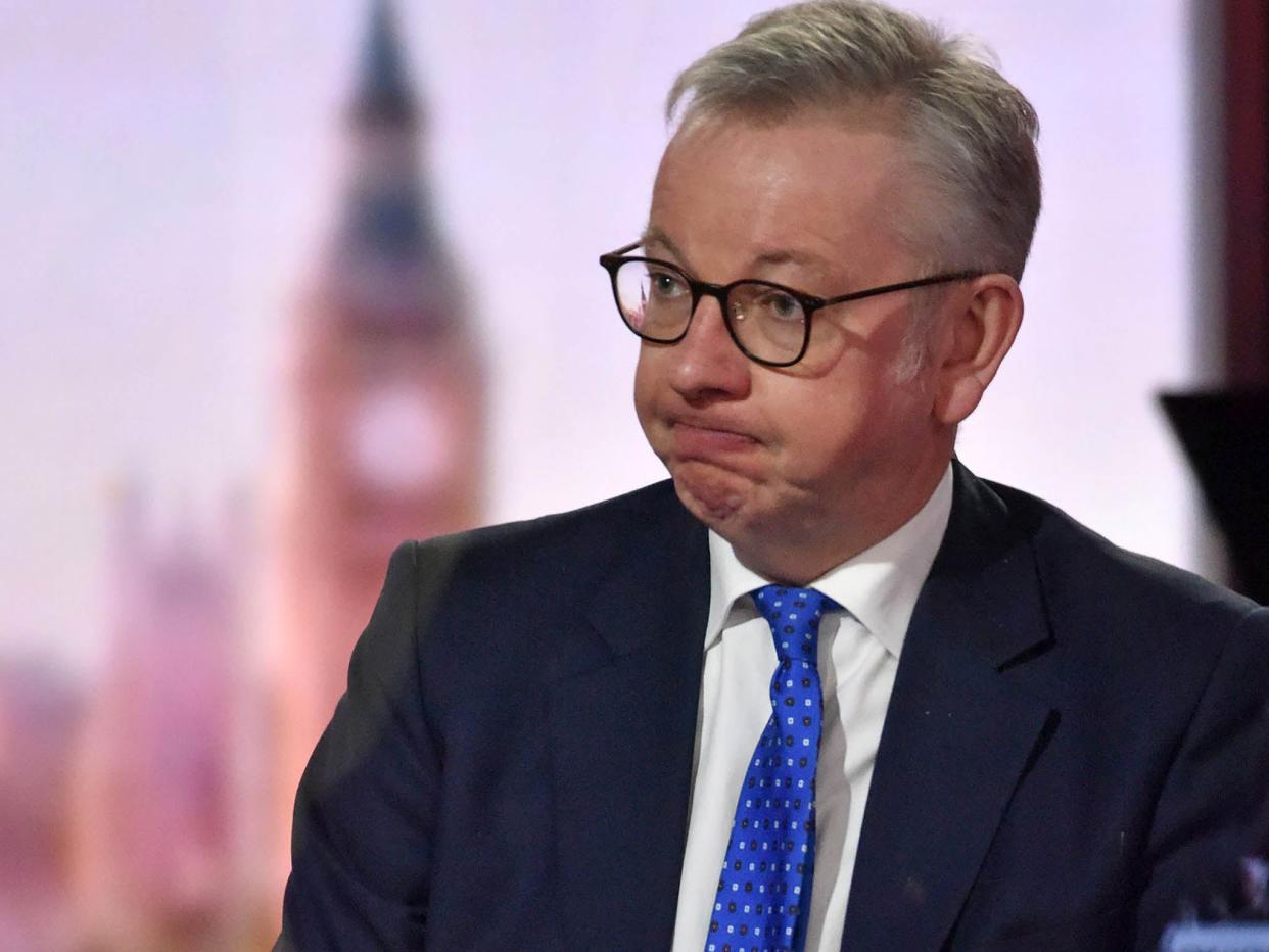  Michael Gove speaking during an appearance on the The Andrew Marr Show in London on October 18, 2020 (AFP via Getty Images)