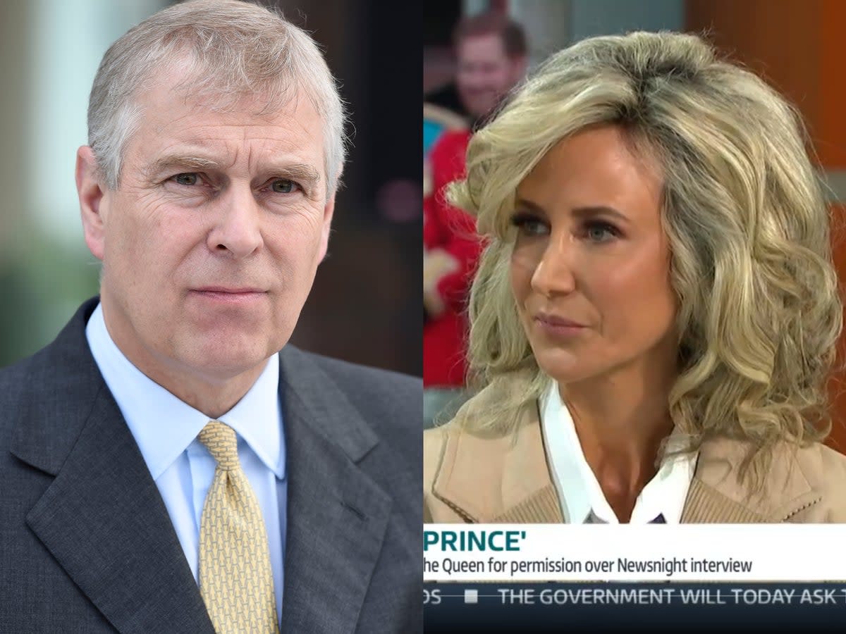 Lady Victoria Hervey (right) said Prince Andrew was not ‘media-trained’ at the time of his disastrous Newsnight interview (Getty/Good Morning Britain)