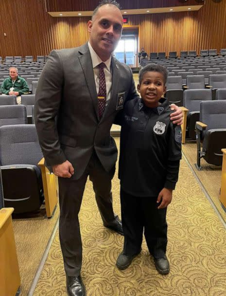 PHOTO: Colon poses for a photo with DJ Daniel at the FBI National Academy in Quantico, Virginia. (Franklin Ohio Police Department)