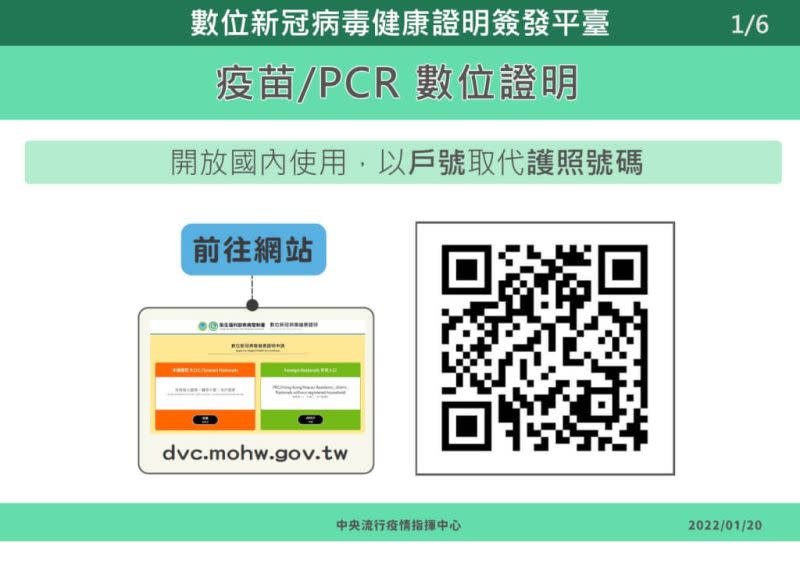 ▲指揮中心宣布國內版疫苗護照21日啟用。（圖／指揮中心提供）