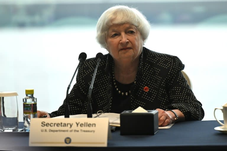 La secrétaire américaine au Trésor Janet Yellen, à Canton le 5 avril 2024 (Pedro Pardo)