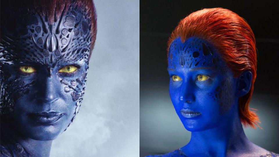 Les deux actrices qui ont incarné le personnage sur grand écran : à gauche Rebecca Romijn, à droite Jennifer Lawrence.