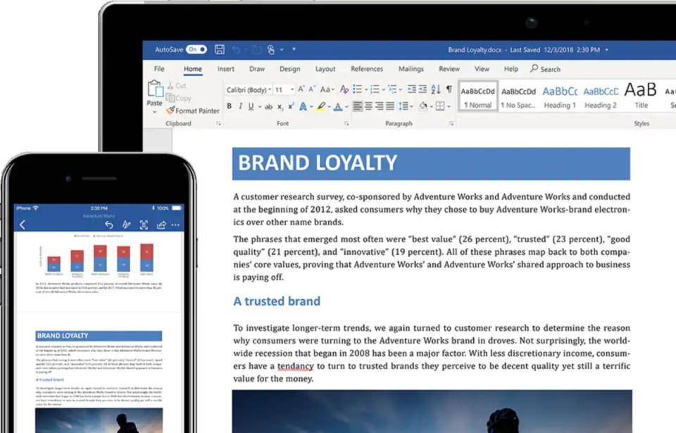 <p>Microsoft Word está disponible para iOS y resulta más útil que Apple Pages tanto para editar documentos como para especialmente visualizarlos, ya que cuenta con varios modos para facilitar la lectura. (Foto: <a rel="nofollow noopener" href="http://products.office.com/es-es/word" target="_blank" data-ylk="slk:Microsoft Office;elm:context_link;itc:0;sec:content-canvas" class="link ">Microsoft Office</a>). </p>