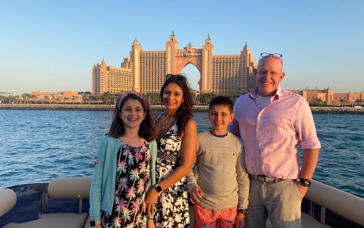 Patel on holiday with her family: 'Telling my children I had cancer was the hardest thing I have ever had to do,' she says