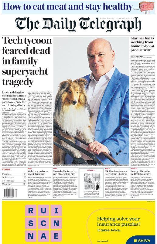 Telegraph front page