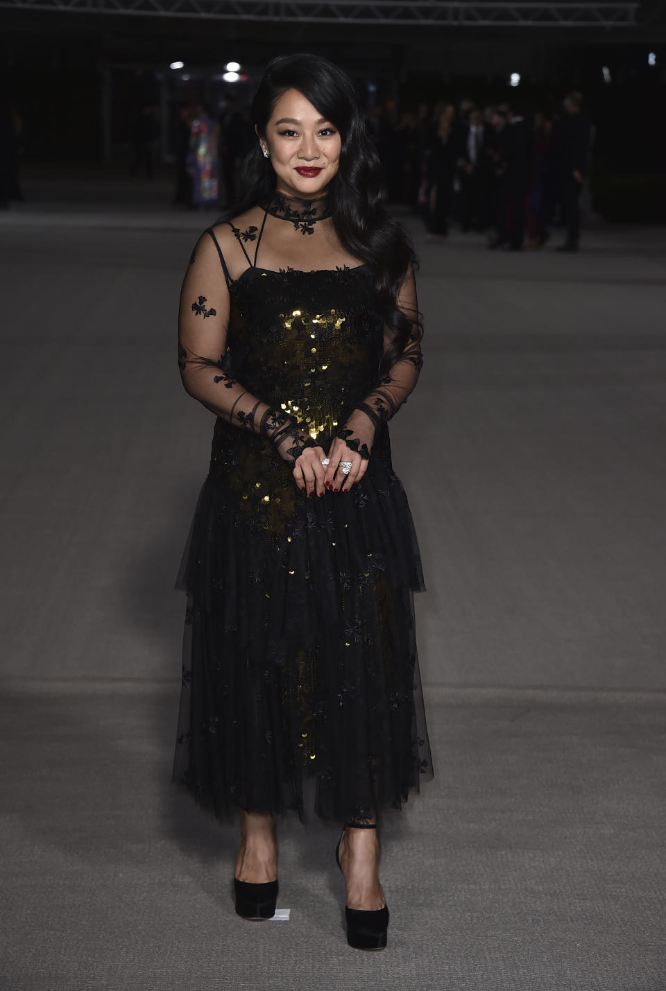 Stephanie Hsu arrives at the second annual Academy Museum gala at the Academy Museum of Motion Pictures on Saturday, Oct. 15, 2022, in Los Angeles. (Photo by Jordan Strauss/Invision/AP)
