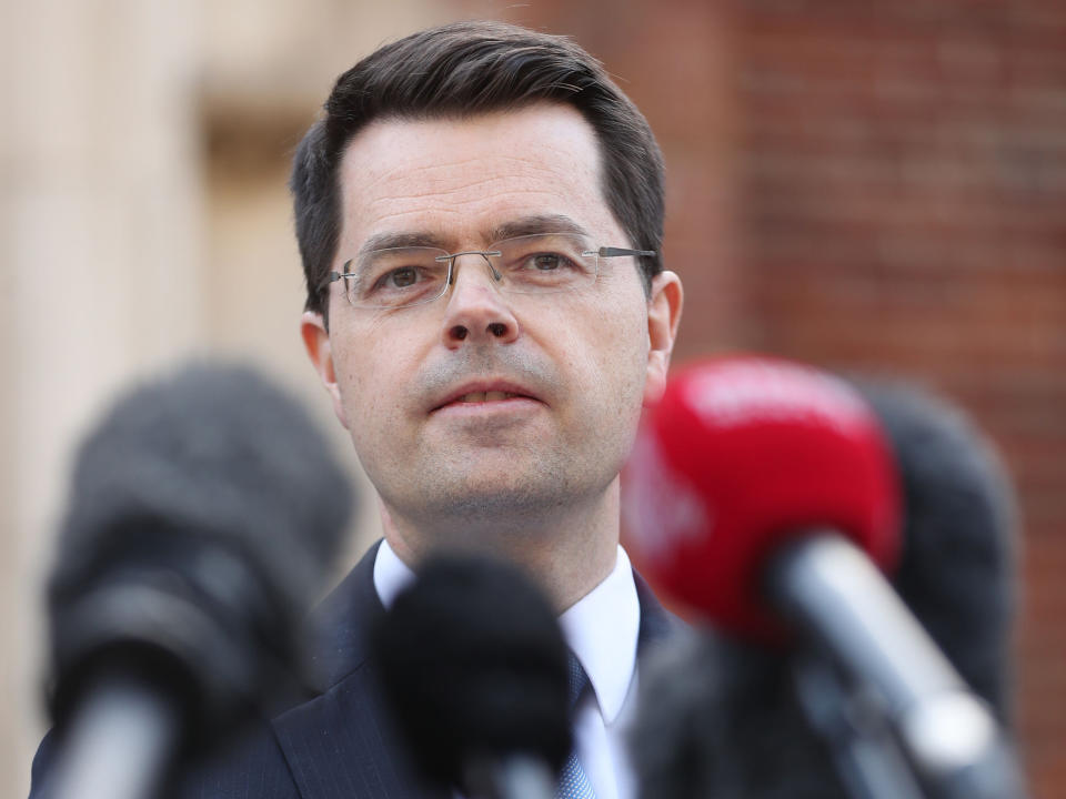 James Brokenshire making a statement outside Stormont House following the breakdown of talks between Sinn Fein and the DUP over forming a government: PA