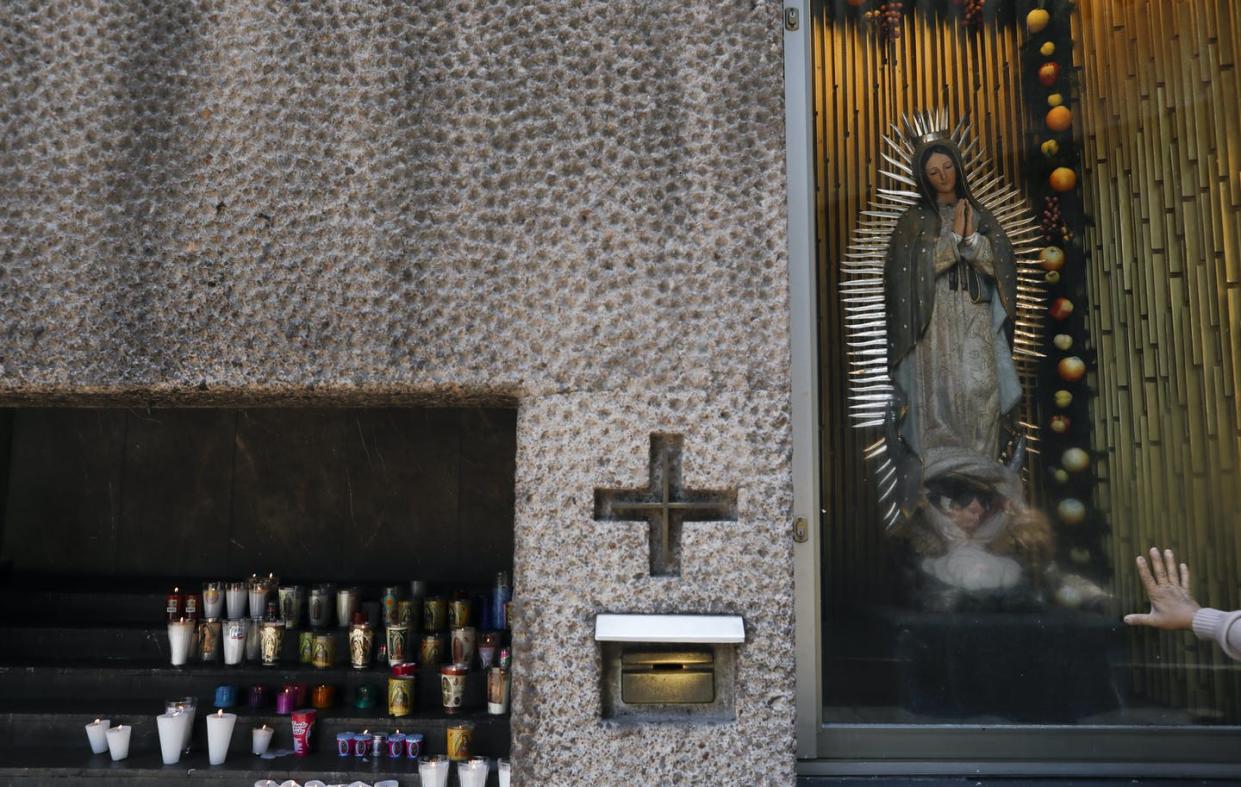 <span class="caption">A statue of the Virgin of Guadalupe, at the Basilica of Our Lady of Guadalupe, in Mexico City. </span> <span class="attribution"><a class="link " href="https://newsroom.ap.org/detail/VirusOutbreakMexicoGoodFriday/cff5083b68d84ddcaba02fa2911337e5/photo?Query=VIRUS%20OUTBREAK%20MEXICO%20GOOD%20FRIDAY&mediaType=photo&sortBy=&dateRange=Anytime&totalCount=58&currentItemNo=9" rel="nofollow noopener" target="_blank" data-ylk="slk:AP Photo/Rebecca Blackwell;elm:context_link;itc:0;sec:content-canvas">AP Photo/Rebecca Blackwell</a></span>