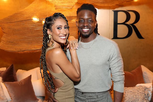 <p>Phillip Faraone/Getty</p> Elaine Welteroth and Jonathan Singletary attend the opening of BR Home in West Hollywood, California in September 2023.