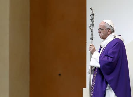 Pope Francis leads a Holy Mass in Carpi, Italy, April 2, 2017. REUTERS/Alessandro Garofalo