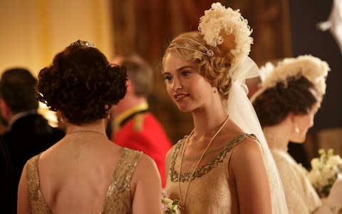 Lily James, as Lady Rose in Downton Abbey - Credit: Nick Briggs/Television Stills