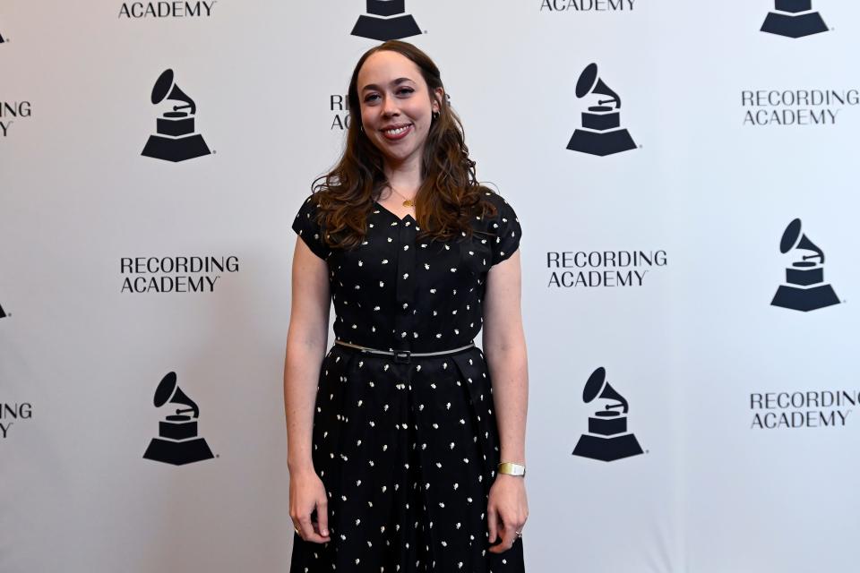 Sarah Jarosz at the Grammy Nominee Celebration on Thursday, March 10, 2022, in Nashville, Tenn. The Recording Academy hosted a red carpet event at the Hutton Hotel. Jarosz is nominated for Best Folk Album.