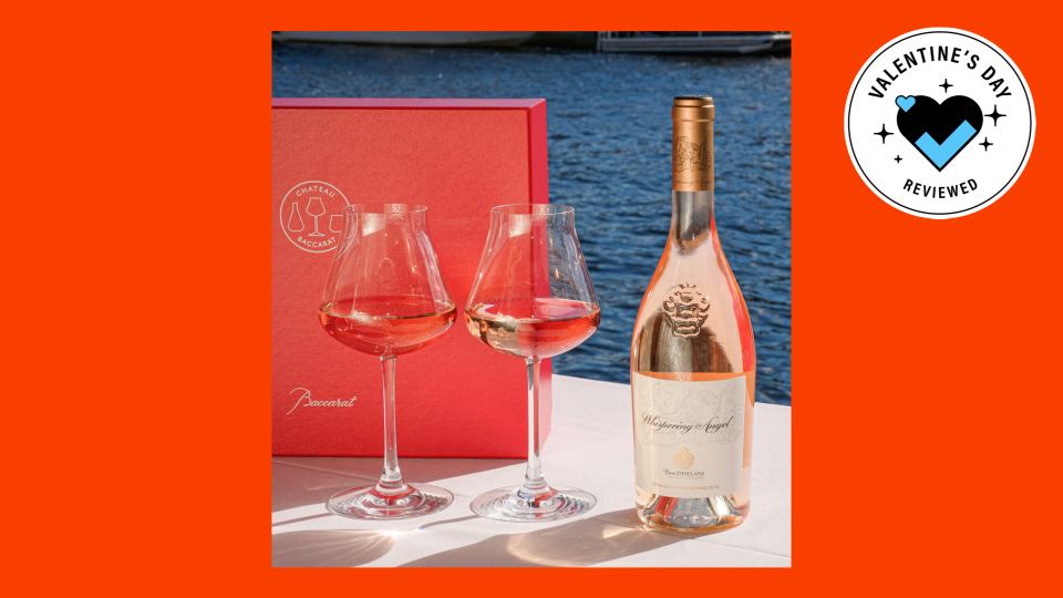Valentine’s Day Gifts for her: Chateau d'Esclans Whispering Angel X Baccarat Limited Edition Glassware & Rose Set