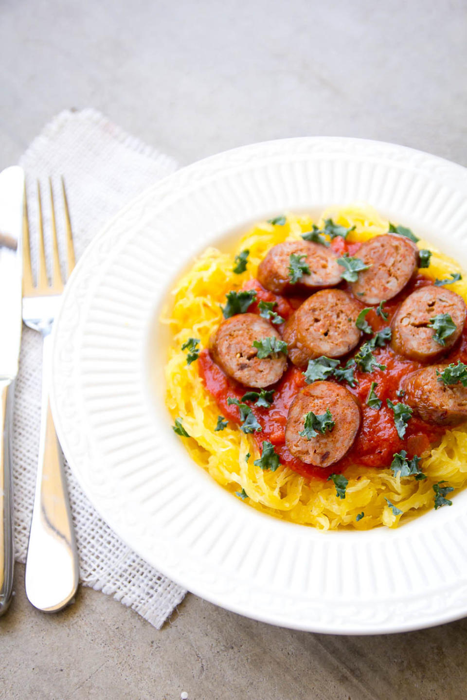 Easy spaghetti squash and meatballs