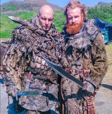 <p>Joe Gatt/Instagram</p> Joseph Gatt (left) with 'Game of Thrones' costar Kristofer Hivju