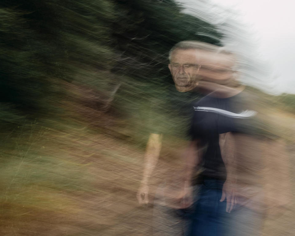 Image: Robert F. Kennedy Jr. hikes near his home in Los Angeles on May 23. (Mark Abramson for NBC News)