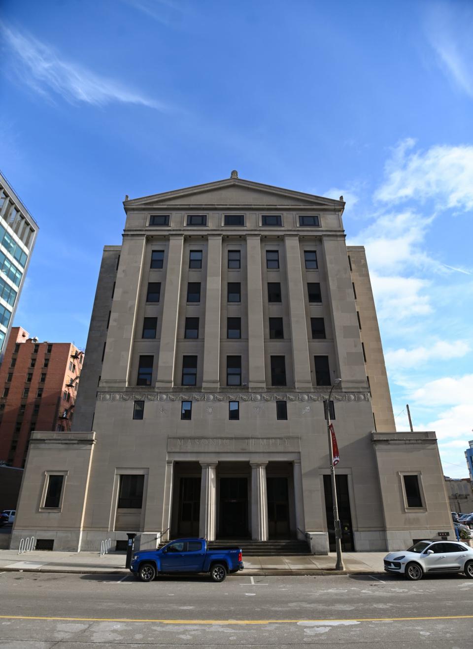 The future home of Lansing City Hall, pictured Tuesday, Dec. 19, 2023. Formerly the Masonic Temple, the building was constructed about 100 years ago.