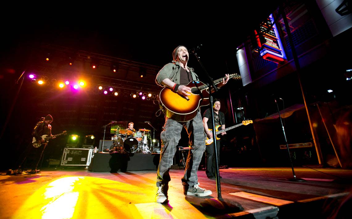 The Goo Goo Dolls perform at the grand opening of the 8th & Main building in downtown Boise in February of 2014.