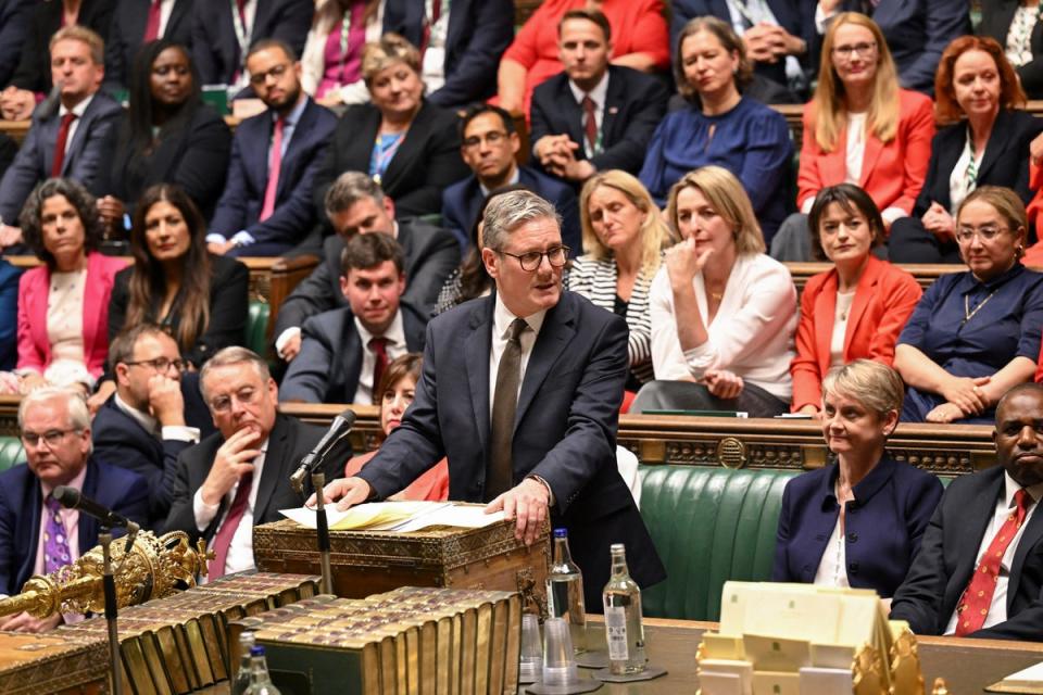 Keir Starmer addressing MPs on Tuesday (UK PARLIAMENT/AFP via Getty Imag)