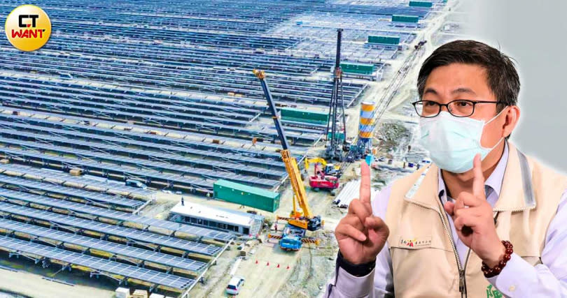 台南經濟發展局長陳凱凌指出，台南擁全國第一的豐沛綠電，成為國際大廠進駐誘因。（圖／CTWANT合成圖、方萬民攝）