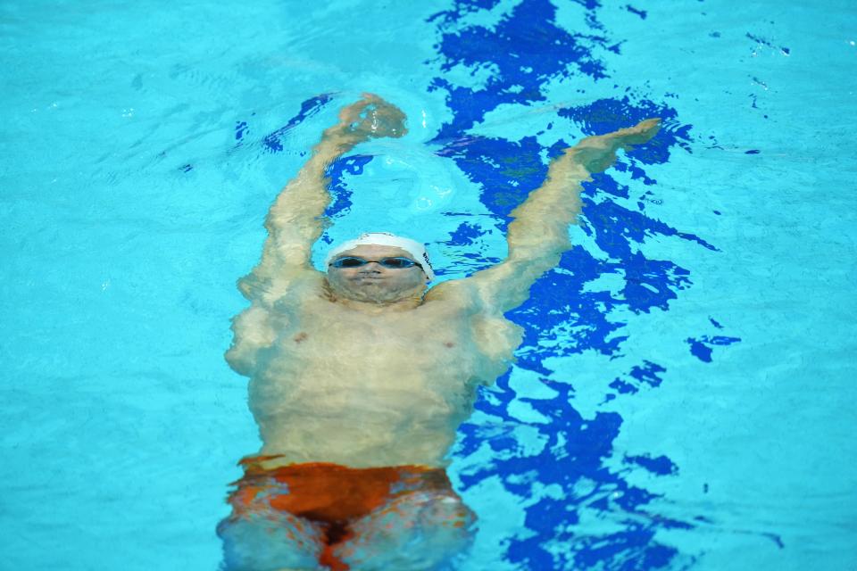 Ryan Murphy competes during his men's 200-meter backstroke preliminary rounds on Wednesday.