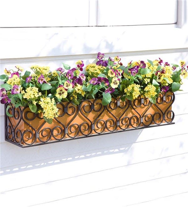 Plow & Hearth Decorative Iron Scroll Window Box