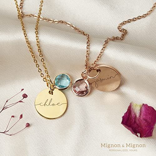 19) Personalized Gifts Birthstone Name Necklace Handmade Birth Month Gemstone Jewelry for Women Petite Anniversary Gift for Her Bridesmaid Jewelry Custom Christmas Gifts for Mom Cyber Monday -CN-BS-SH