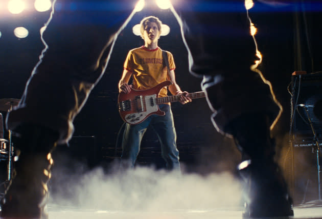 37. Scott Pilgrim vs The World (2010): When it comes to soundtracking your movie, it helps if the director is a massive music nerd. Of course, music was always going to play a huge part in a film about a boy in a band and his video game quest to win the girl of his dreams. But Edgar Wright, a former music video director, found a way to seamlessly integrate his soundtrack into Scott Pilgrim vs the World’s narrative. Beck, who wrote the music for Scott Pilgrim’s garage band Sex Bob-omb, was a perfect match for their chaotic, DIY approach, while Metric’s song “Black Sheep” was used for a performance by ex-girlfriend Envy Adams’s (Brie Larson) band The Clash at Demonhead. (UNIVERSAL PICTURES)