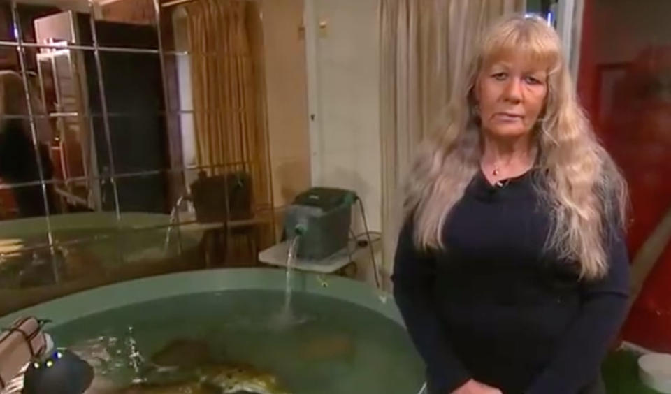 Vicki Lowing owns five crocodiles in her Rockbank home, west of Melbourne. Source: Sunrise