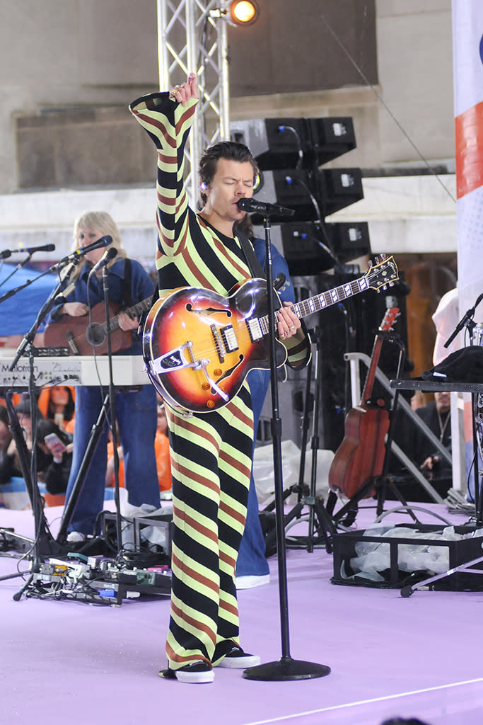 Harry Styles performs on the ‘Today’ Summer Concert Series at Rockefeller Center in New York City. - Credit: MEGA