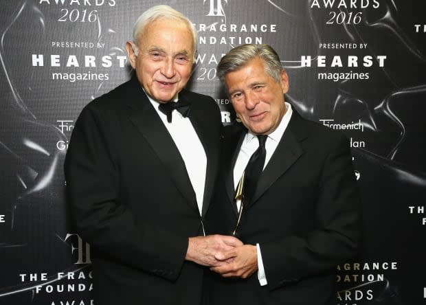 Les Wexner (left) with Ed Razek in 2016.