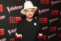 <p>Culture Club lead singer <a href="https://ew.com/tag/boy-george/" rel="nofollow noopener" target="_blank" data-ylk="slk:Boy George;elm:context_link;itc:0;sec:content-canvas" class="link ">Boy George</a> made his debut in a red chair on <em>The Voice UK</em> in 2016. While he was on the British reality competition for just one season, the British singer has been a coach on <em>The Voice Australia</em> since 2017. During his four-season stint on the reality series, he has won once with singer Diana Rouvas.</p>