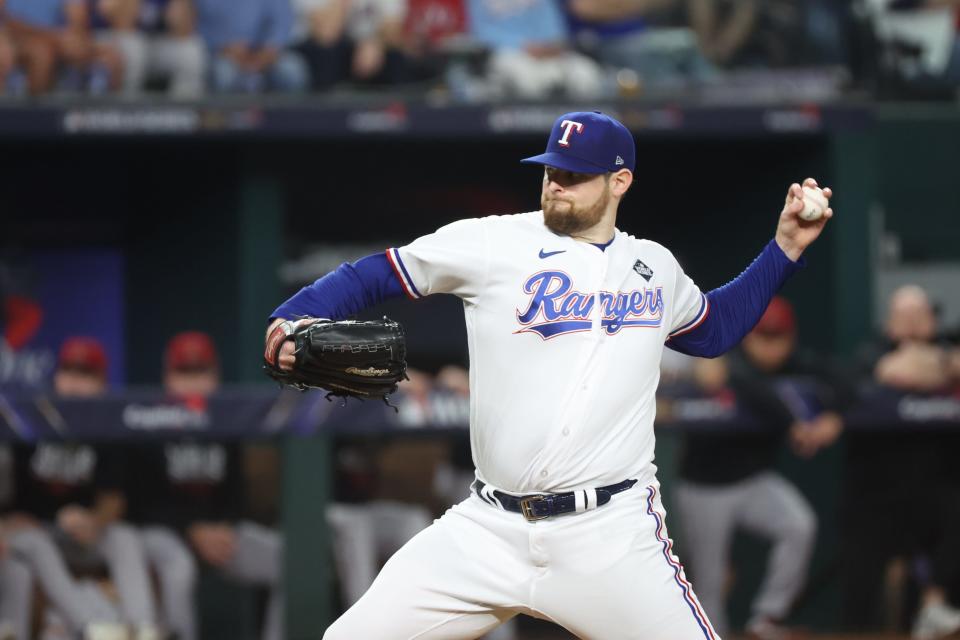 Jordan Montgomery had a 3.20 ERA in 32 starts with the Cardinals and Rangers in 2023.