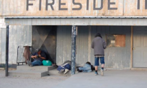  Street people slept, drank and openly urinated on the streets of Whiteclay until the beer stores in the unincorporated town were shut down in 2017. (Courtesy of Jennifer LaMere)
