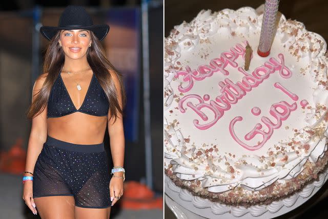 <p>Rachpoot/Bauer-Griffin/GC; Gia Giudice/Instagram</p> Gia Giudice and one of her birthday cakes.