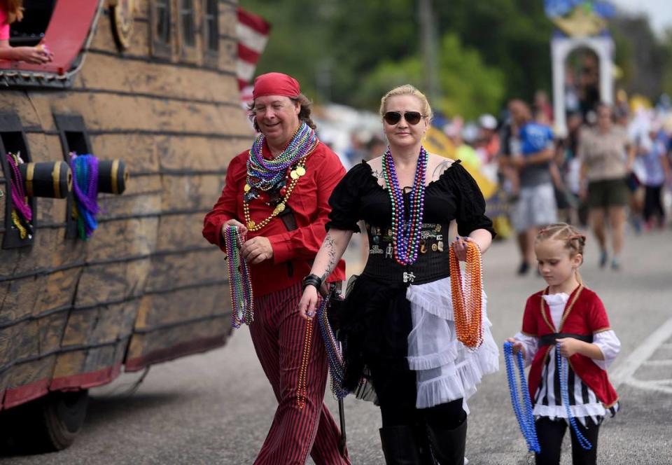 Members of the De Soto crew march during the annual De Soto Children’s Parade in Palmetto.