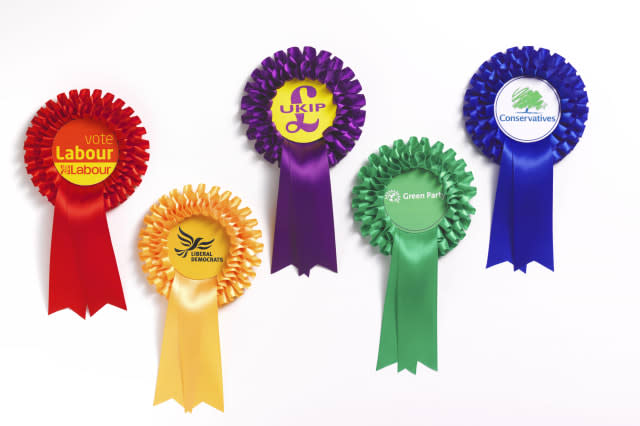 Political party rosettes