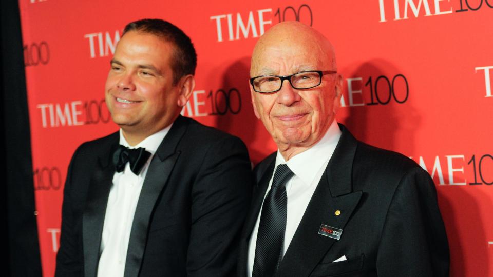 FILE -- Lachlan Murdoch, left, and Rupert Murdoch attend the TIME 100 Gala, celebrating the 100 most influential people in the world, at the Frederick P. Rose Hall, Time Warner Center on Tuesday, April 21, 2015, in New York.  / Credit: Evan Agostini/Invision/AP