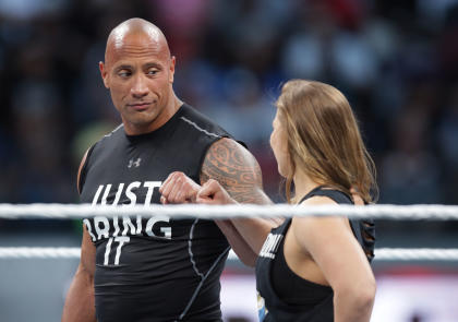 The Rock briefly considered getting involved in mixed martial arts. (AP Images for WWE)