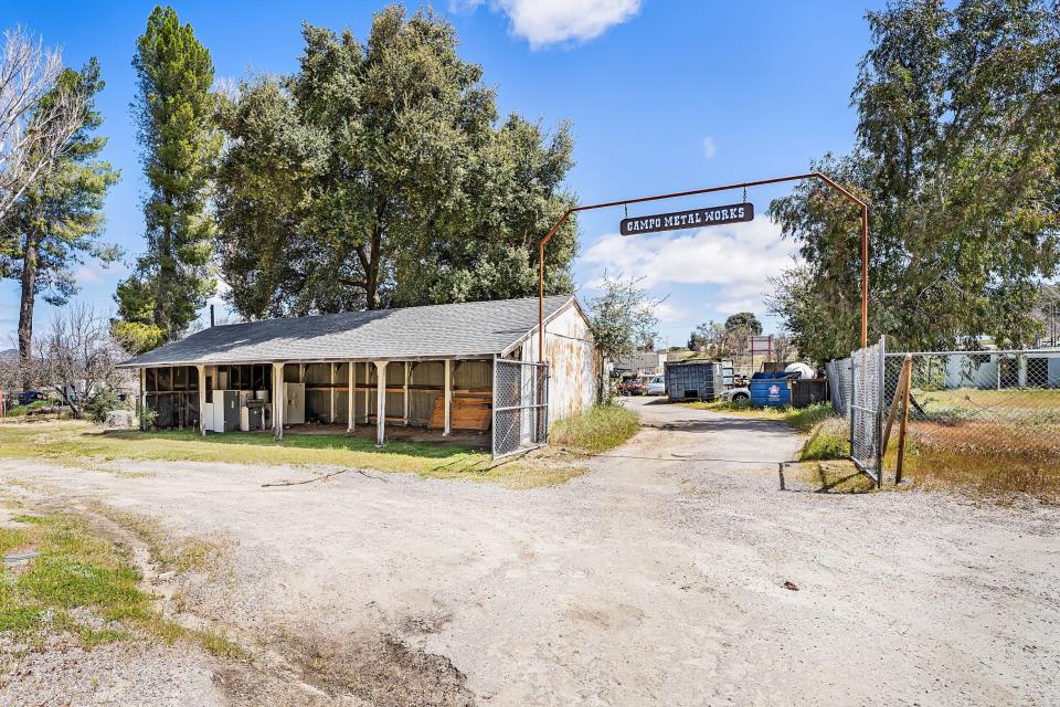 A metal shop is among the commercial buildings rented out in Campo. Las Vegas investor John Ray has owned the town since 2000 and is now hoping to sell it.