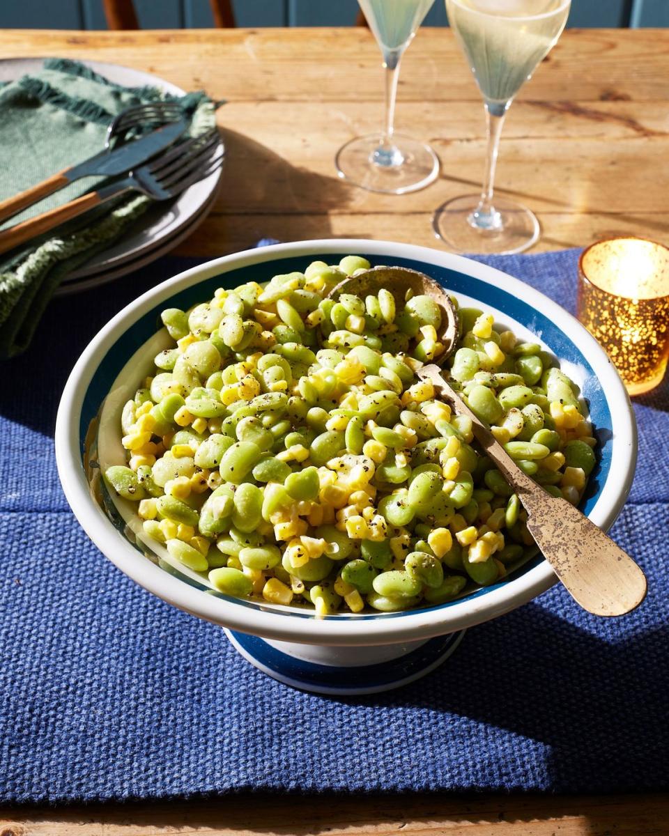 <p>This simple—and simply delicious—anytime side should be a staple at all your holiday meals. </p><p><strong><a href="https://www.countryliving.com/food-drinks/a37939201/lima-bean-corn-succotash-recipe/" rel="nofollow noopener" target="_blank" data-ylk="slk:Get the recipe for Lima Bean and Corn Succotash;elm:context_link;itc:0;sec:content-canvas" class="link ">Get the recipe for Lima Bean and Corn Succotash</a>.</strong></p>