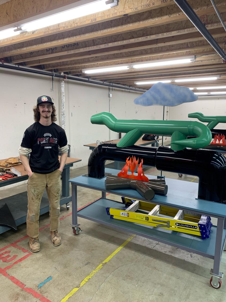 Bailey McClurg, 22, at a competition hosted by his union, the International Association of Heat and Frost Insulators and Allied Workers. McClurg enrolled in trade school after high school at least partially to avoid the cost of college.