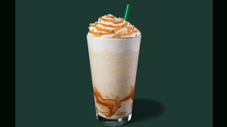 Starbucks caramel frappuccino drink